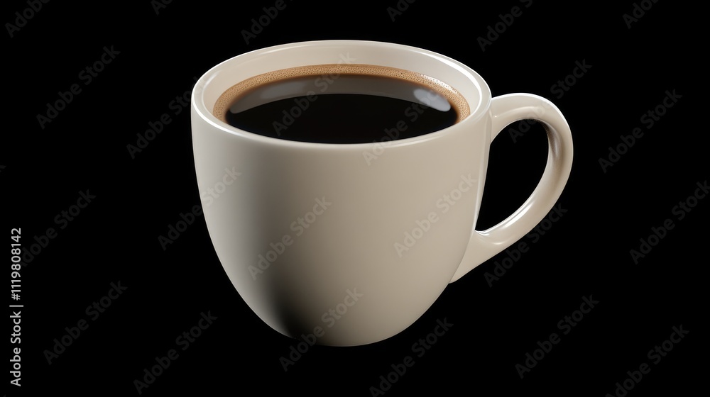 Elegant coffee cup with dark brew against a black background highlighting simplicity and warmth of a morning beverage. Elegant coffee cup with dark brew against a black background highlighting simplicity and warmth of a morning beverage.