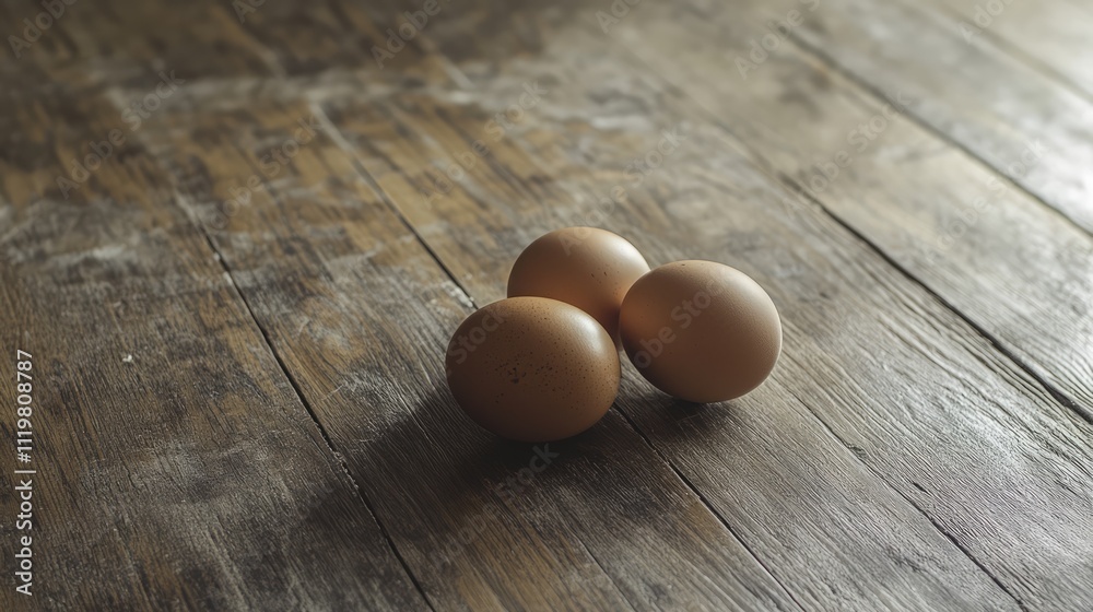 Brown eggs arranged on a rustic wooden table surface showcasing natural farm elements and organic kitchen vibes. Brown eggs arranged on a rustic wooden table surface showcasing natural farm elements and organic kitchen vibes.