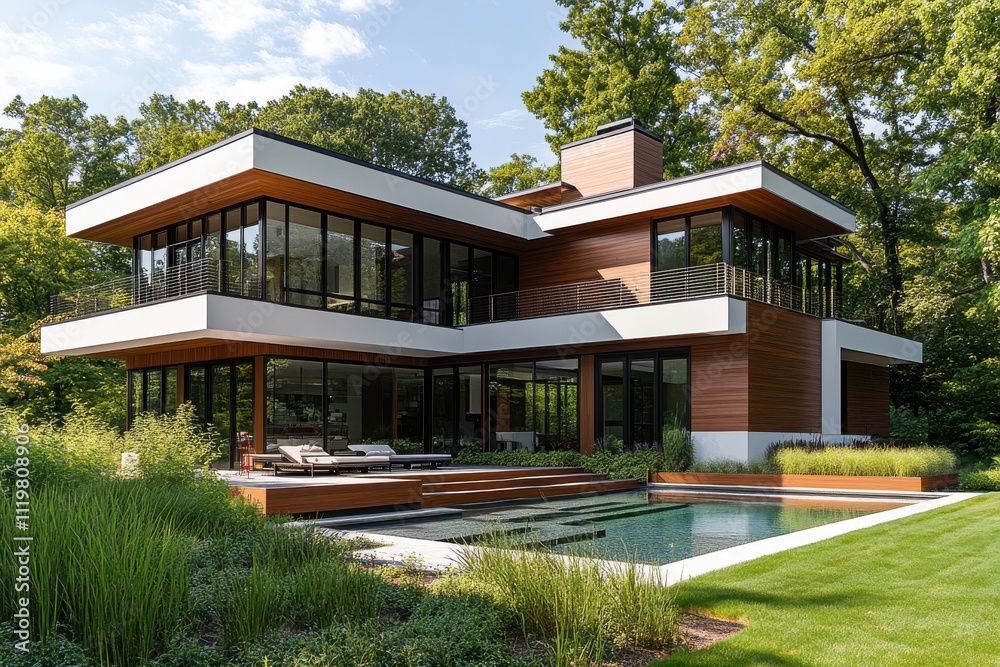 modern luxury house wood and white exterior large windows modern luxury house wood and white exterior large windows