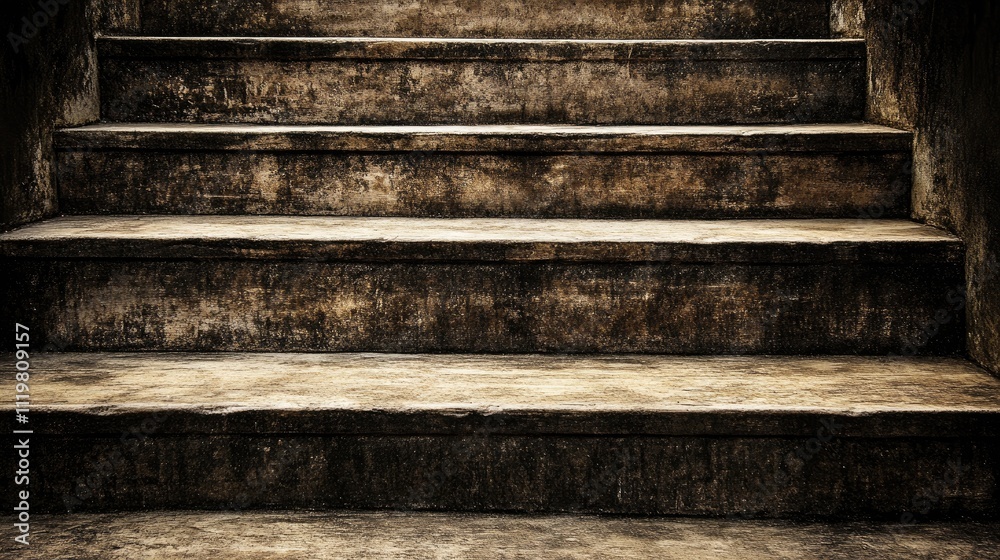Textured brown wood grain stair surface for elegant interior decoration and architectural design concepts.