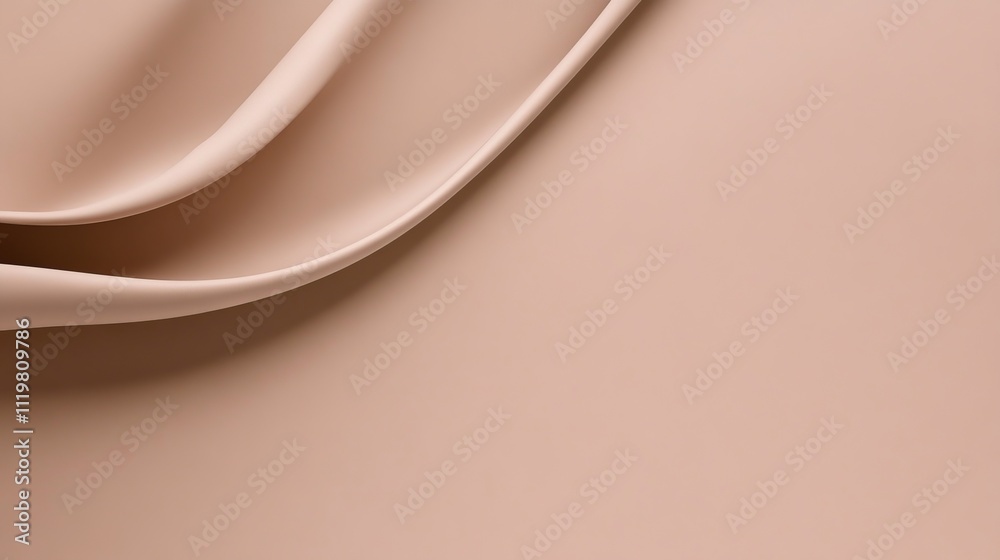 Fototapeta premium Elegant folds of fabric in Pantone Mocha Mousse PMS 17-1230, creating a soft, wavy texture