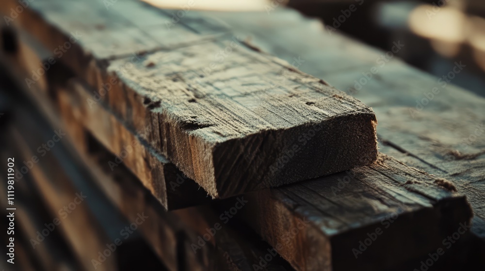 Closeup view of textured OSB wood boards stacked in a warehouse showcasing natural patterns and grain for construction background use Closeup view of textured OSB wood boards stacked in a warehouse showcasing natural patterns and grain for construction background use