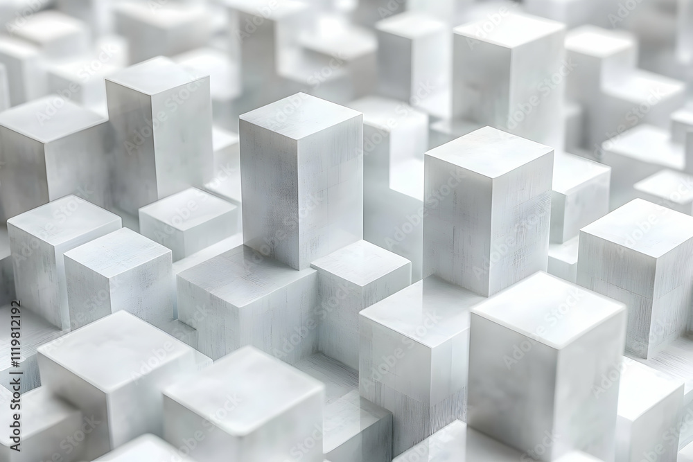 Abstract white cube city skyline. Abstract white cube city skyline.