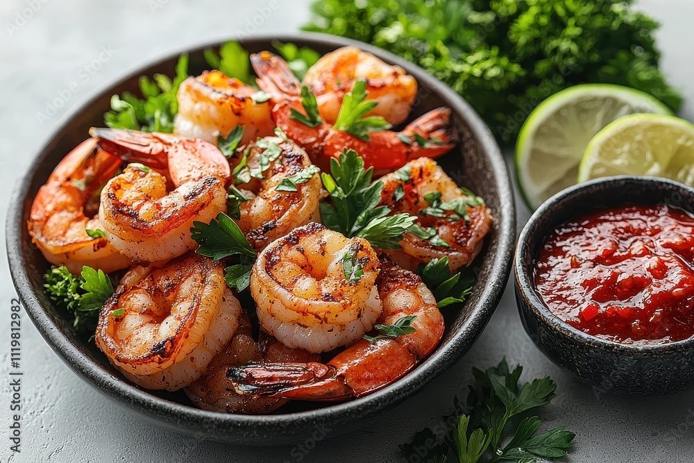 Grilled Shrimp with Aromatic Herbs and Spices Grilled Shrimp with Aromatic Herbs and Spices