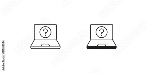 online help set icon with white background vector stock illustration