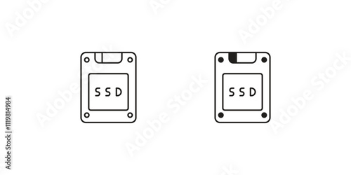 ssd set icon with white background vector stock illustration