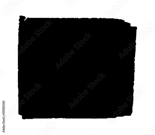 Grunge square template. Black painted squares or rectangular shapes. Hand drawn brush frame for text.