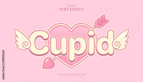 decorative cupid heart editable text effect design
