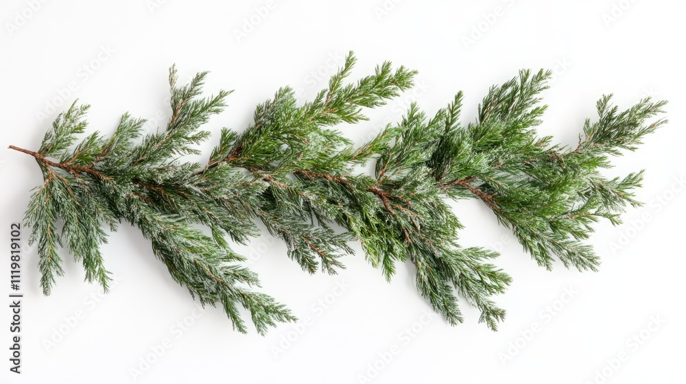 custom made wallpaper toronto digitalChristmas garland made of conifer branches on white background flat lay design for holiday decoration and seasonal themes