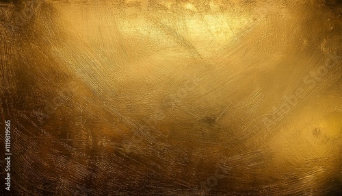 large textured golden surface with a distressed and scratched finish reflecting light unevenly across its patina