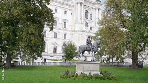 Vienna, Austria - October 11, 2024: Statue of Kaiser Franz I. Stephan von Lothringen, Burggarten part. Hofburg Complex in Vienna, Austria.