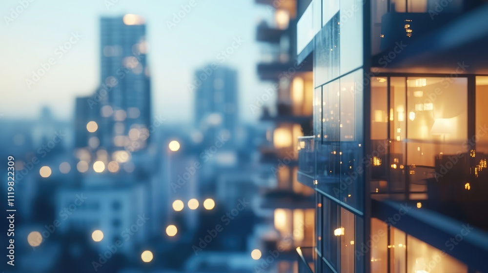 Urban lifestyle with blurred focus on modern residential buildings and cityscape at dusk showcasing contemporary architecture and vibrant living. Urban lifestyle with blurred focus on modern residential buildings and cityscape at dusk showcasing contemporary architecture and vibrant living.