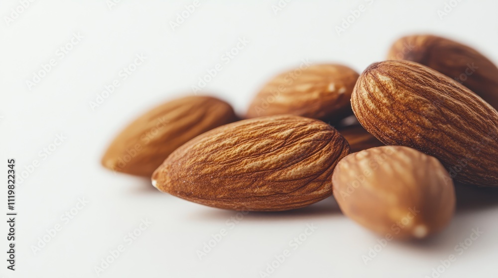 Chocolate glazed almonds arranged elegantly on a clean white background showcasing their rich texture and tempting appeal. Chocolate glazed almonds arranged elegantly on a clean white background showcasing their rich texture and tempting appeal.