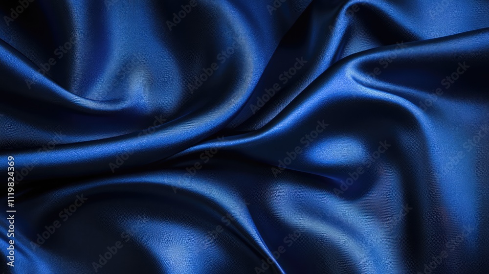 Fototapeta premium Satin fabric texture in rich dark blue tone creating elegant and luxurious background design for various creative projects