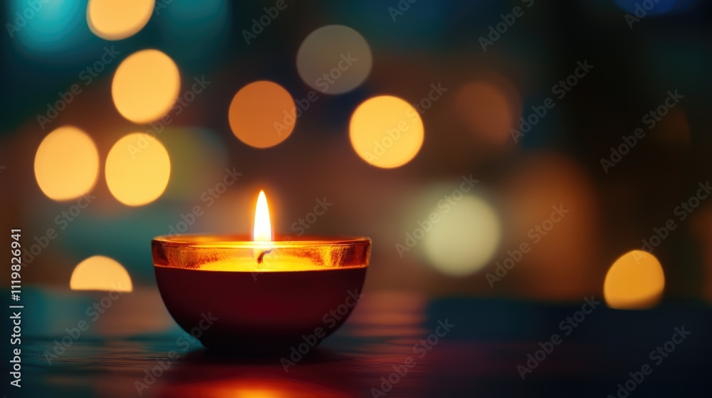 Aroma oil diffuser lamp glowing softly on a blurred background with bokeh lights creating a serene and calming atmosphere. Aroma oil diffuser lamp glowing softly on a blurred background with bokeh lights creating a serene and calming atmosphere.