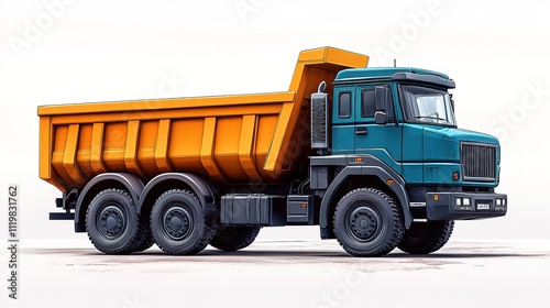 Garbage truck isolated on white plastic toy truck on white background