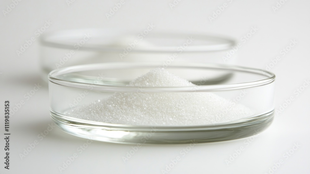 Antimony trioxide granules in glass dishes used as a flame retardant and catalyst in polymer production processes Antimony trioxide granules in glass dishes used as a flame retardant and catalyst in polymer production processes