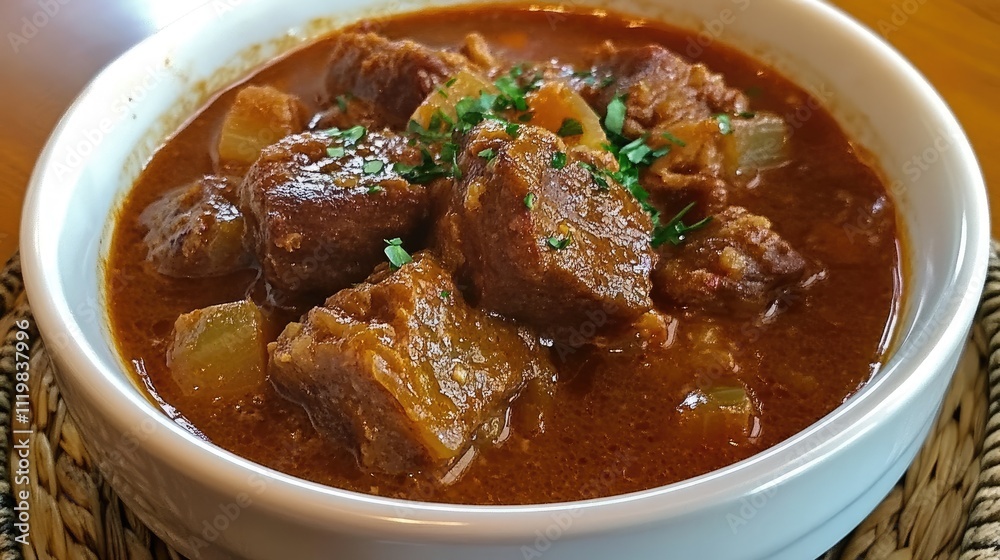 Wisconsin Booyah stew traditional American dish featuring savory meat and vegetables in a rich broth served in a rustic bowl Wisconsin Booyah stew traditional American dish featuring savory meat and vegetables in a rich broth served in a rustic bowl