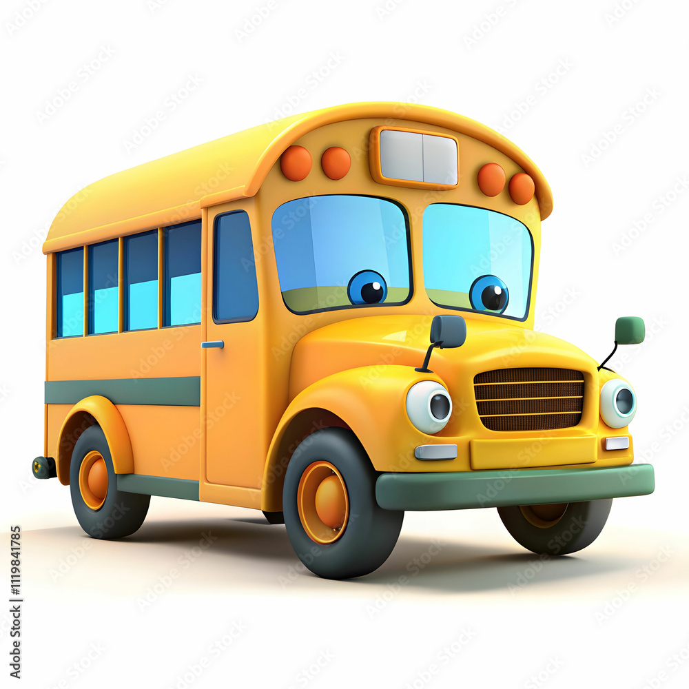cartoon school bus on white background cartoon school bus on white background