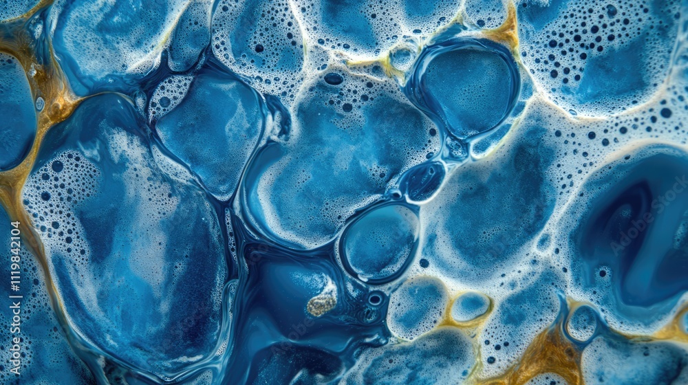 Blue water texture featuring bubbles and waves ideal for aquatic themes in skincare cosmetics and nature science applications Blue water texture featuring bubbles and waves ideal for aquatic themes in skincare cosmetics and nature science applications