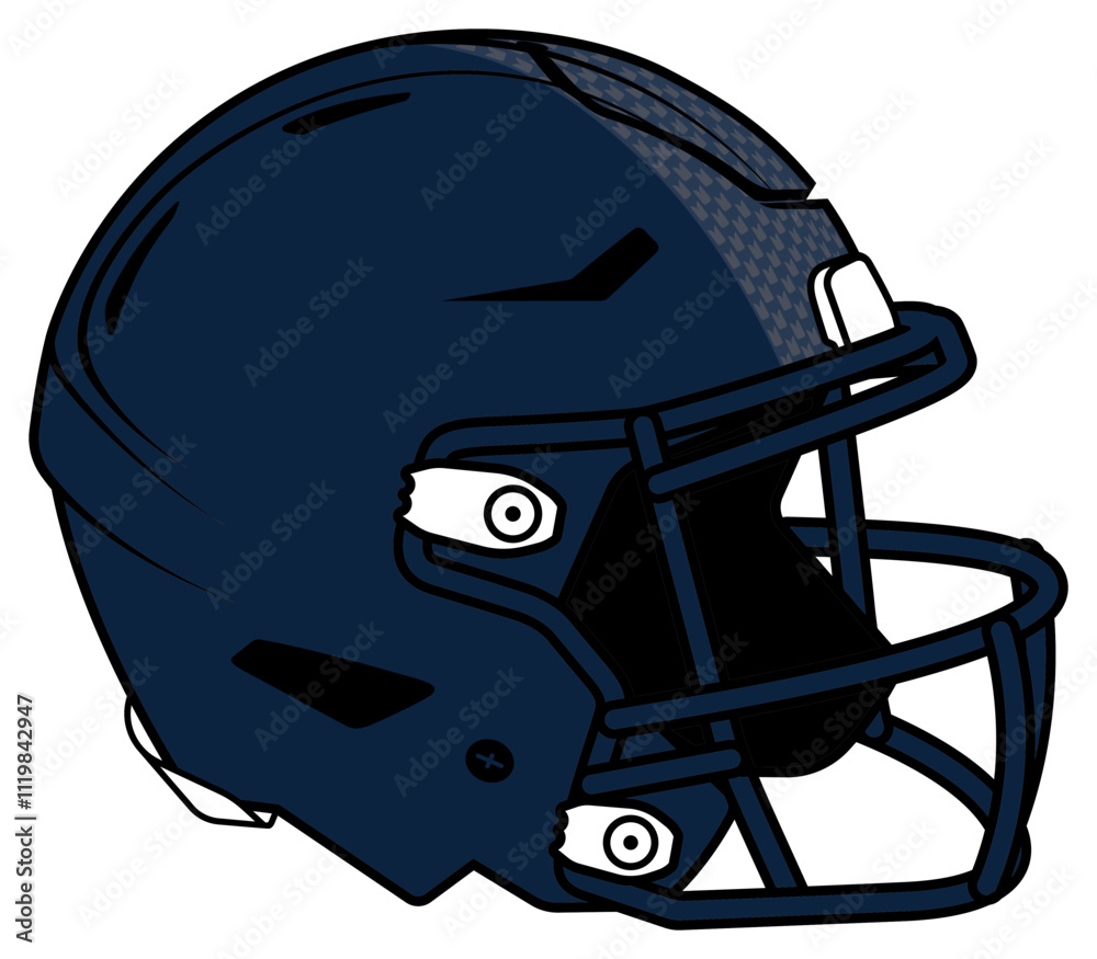 Fototapeta premium Dark blue American Football helmet with dark blue facemask
