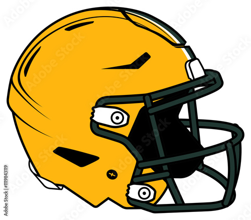 Yellow helmet of the Green Bay Packers American football team