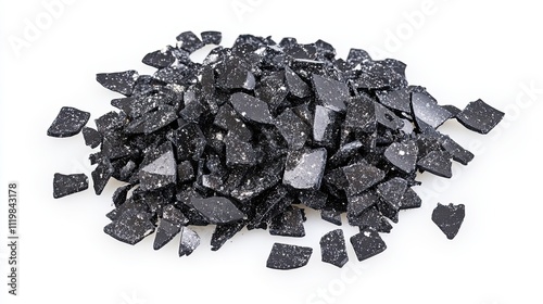 Pile of Broken Black Tiles