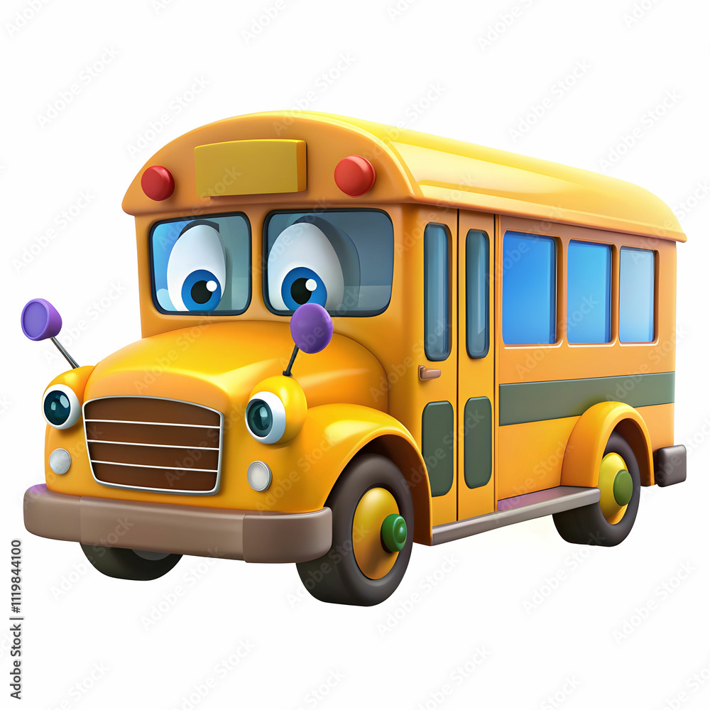cartoon school bus on white background cartoon school bus on white background
