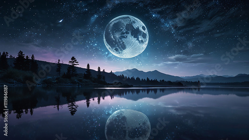 Serene Anime Moonlit Landscape