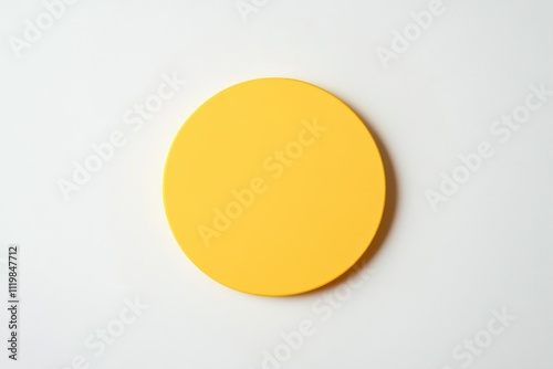 Smooth Yellow Circle on White Background