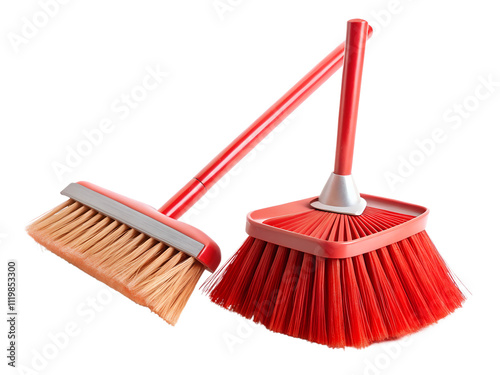 broom and dustpan isolated