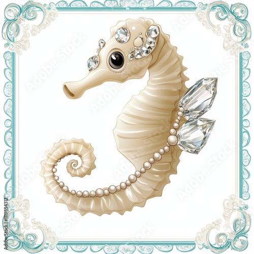 Elegant seahorse illustration marine art digital artwork underwater environment artistic perspective sea life concept photo