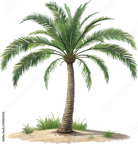  a palm tree vector art illustration