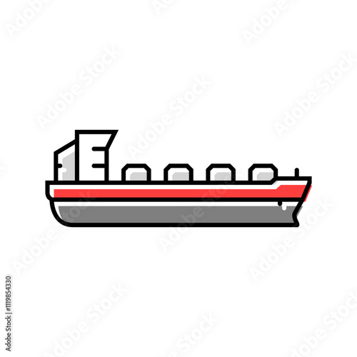 bulk carrier ship color icon vector. bulk carrier ship sign. isolated symbol illustration