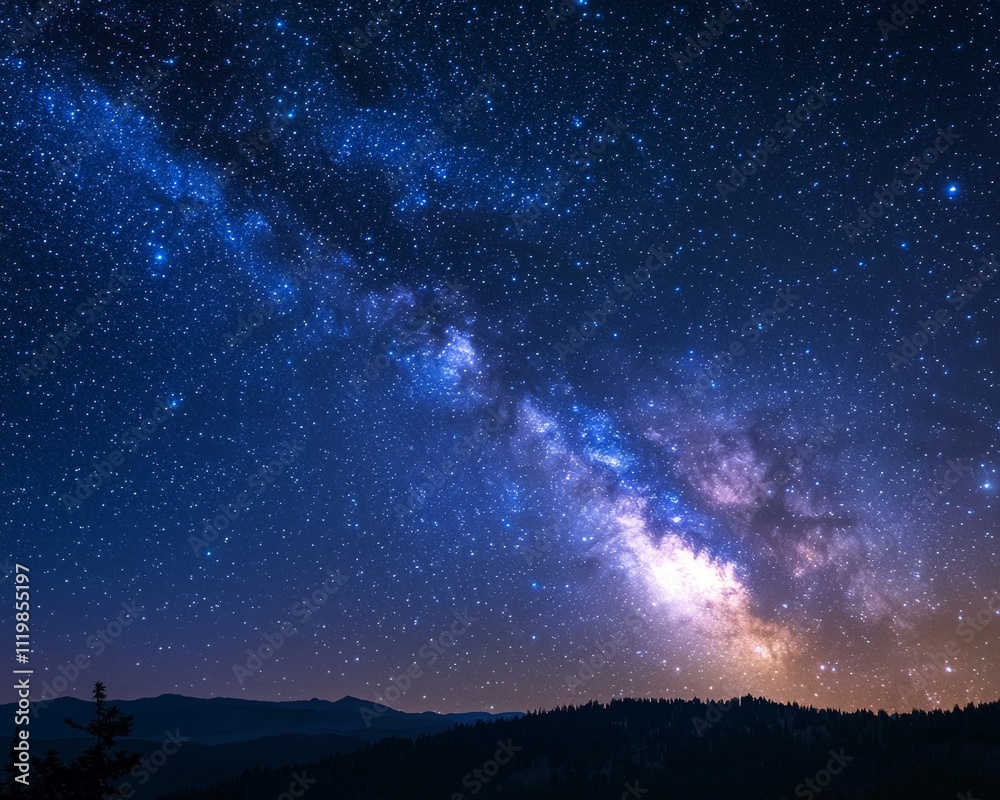 Night Sky with Scattered Stars and Deep Navy Hue Night Sky with Scattered Stars and Deep Navy Hue