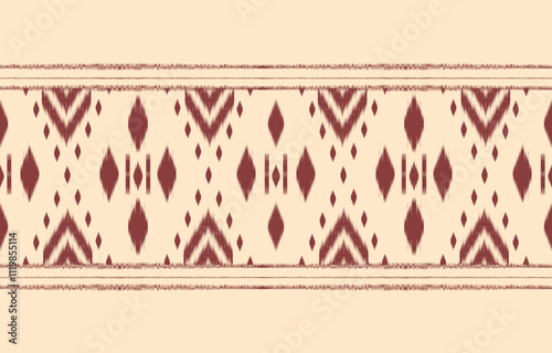 Ethnic abstract ikat art. Aztec ornament print. geometric ethnic pattern seamless  color oriental.  Design for background ,curtain, carpet, wallpaper, clothing, wrapping, Batik, vector illustration.