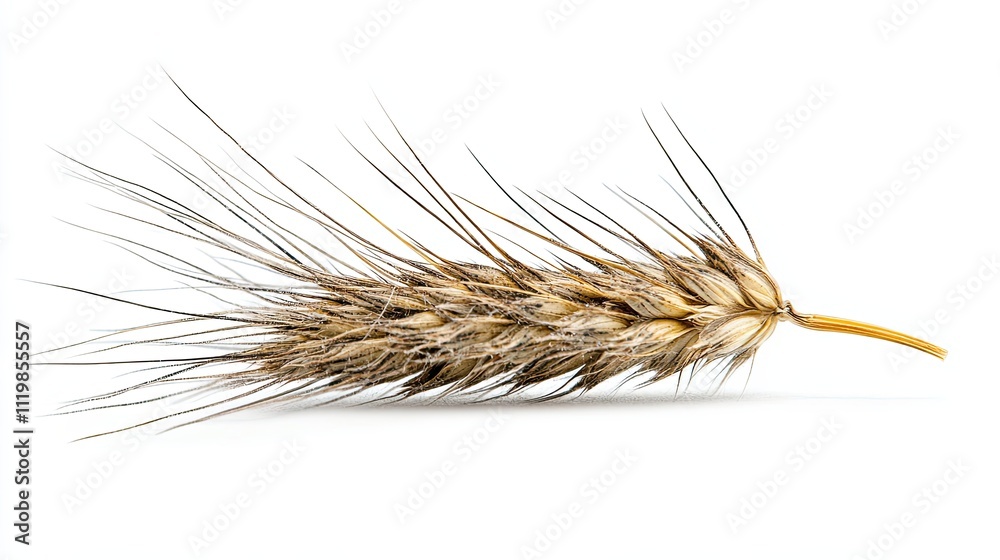 Obraz premium Single wheat ear isolated on white background
