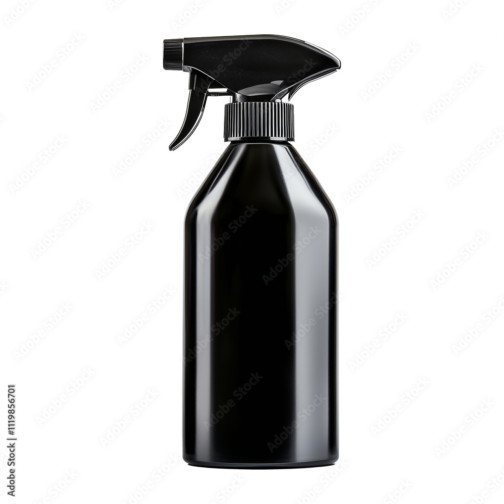 Matte Black Spray Bottle Mockup for Cleaning Products Matte Black Spray Bottle Mockup for Cleaning Products