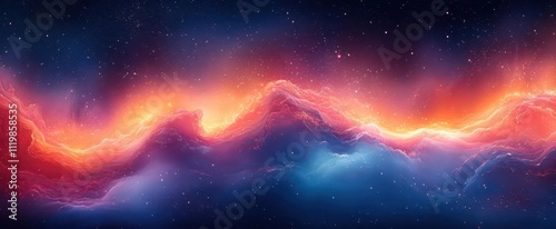 grainy gradient background showcasing a captivating blend of orange blue magenta and pink colors flowing in abstract waves against a dark backdrop creating an intriguing visual texture