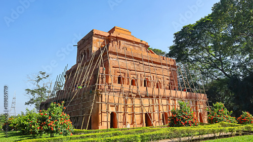 View of Kareng Ghar, built in 1540 CE by the 15th Ahom King Suklengmung, Sivasagar, Assam, India. photo