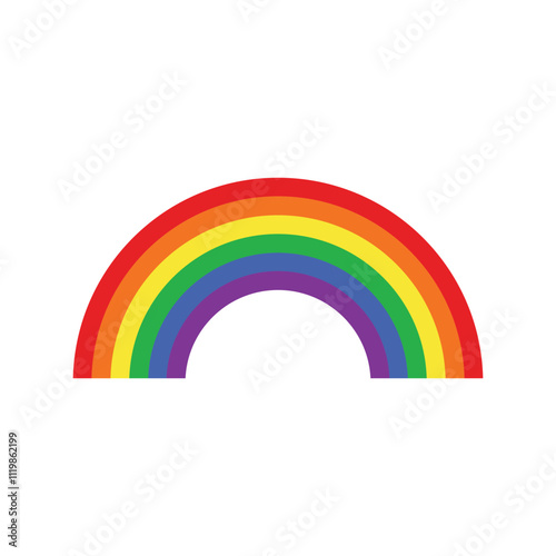 Rainbow Flat style. LGBT flag, rainbow color love symbol, pride month in June, vector illustration