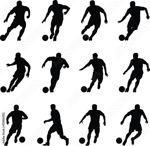 Silhouettes of Indoor Soccer Players	