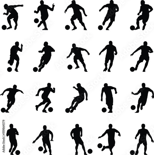 Silhouettes of Indoor Soccer Players	