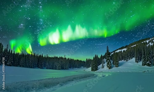 The Silent Swedish Wilderness Beneath the Waves The snow-covered Aurora looks peaceful photo