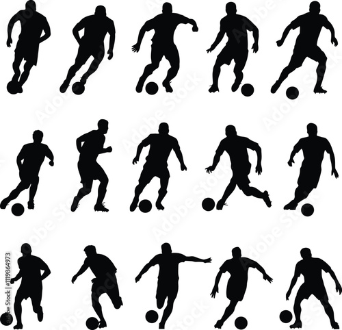 Silhouettes of Indoor Soccer Players	