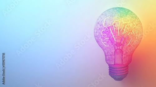 A colorful light bulb illustration symbolizing creativity and innovation.