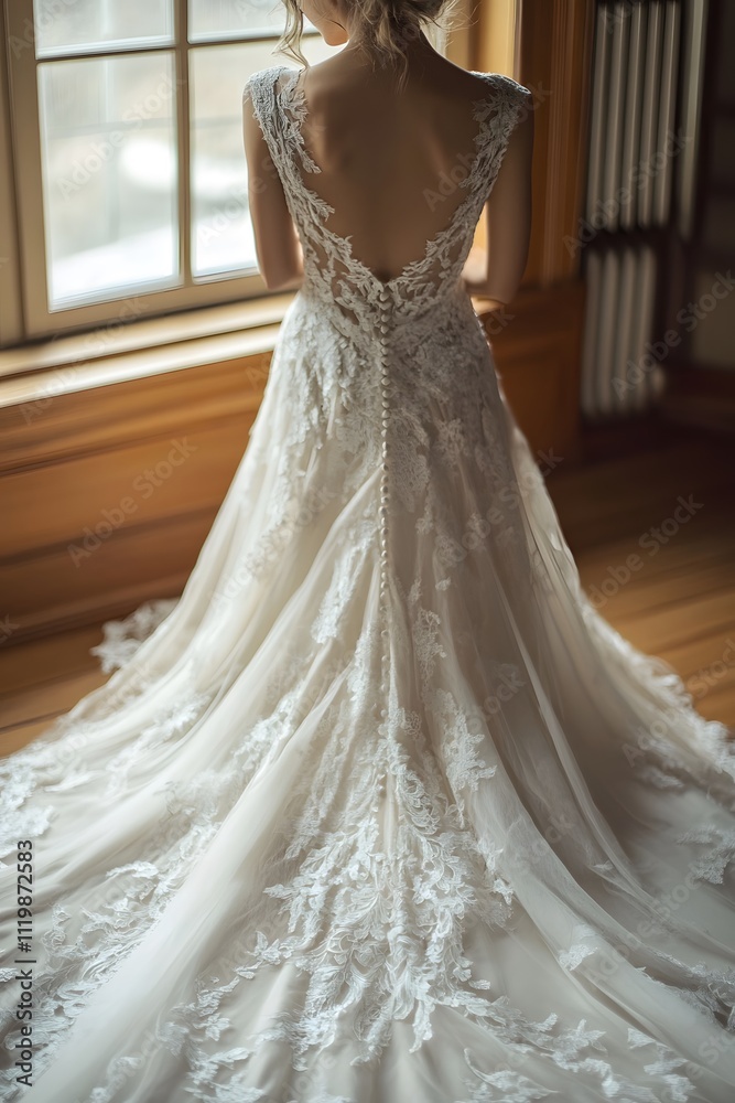 Beautiful and Elegant Wedding Dress, Generative AI Beautiful and Elegant Wedding Dress, Generative AI