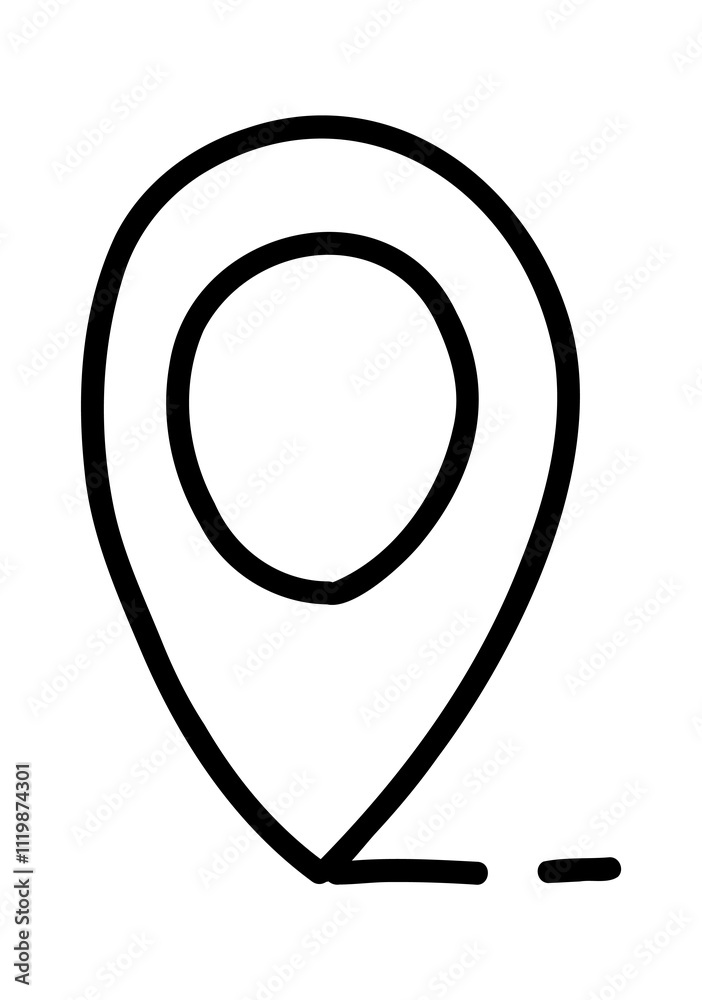 Doodle map pin, hand drawn navigation, sign location. Set isolated on white background. Doodle map pin, hand drawn navigation, sign location. Set isolated on white background.