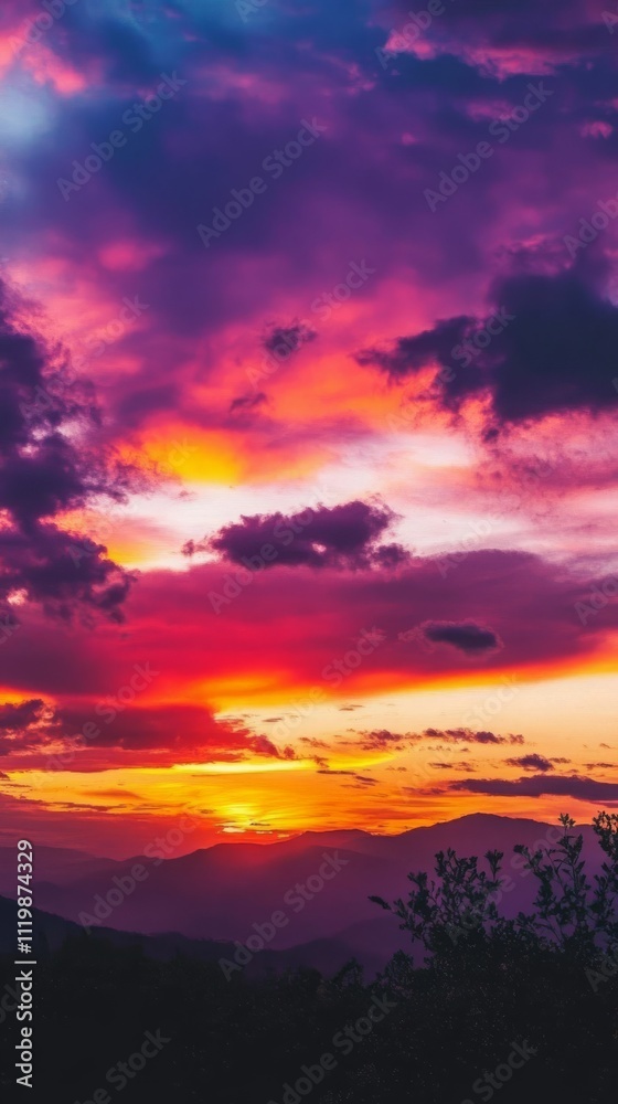 Vivid Twilight Sky with Bold Orange and Purple Strokes Vivid Twilight Sky with Bold Orange and Purple Strokes