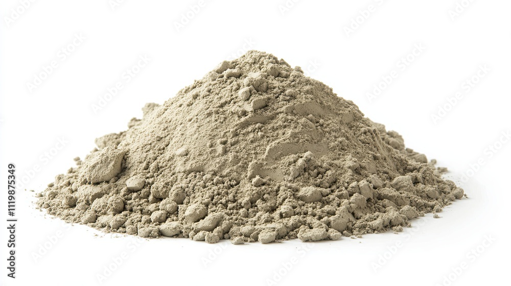 Pile of light gray cement powder. Construction material. Pile of light gray cement powder. Construction material.